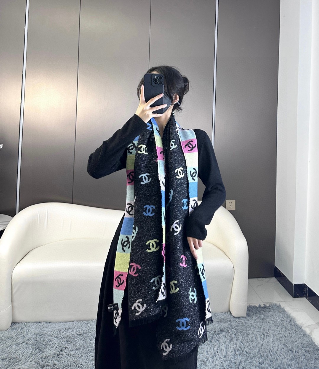 TOP CHANEL Shinny Scarf 70X180 cm - 2 Colors