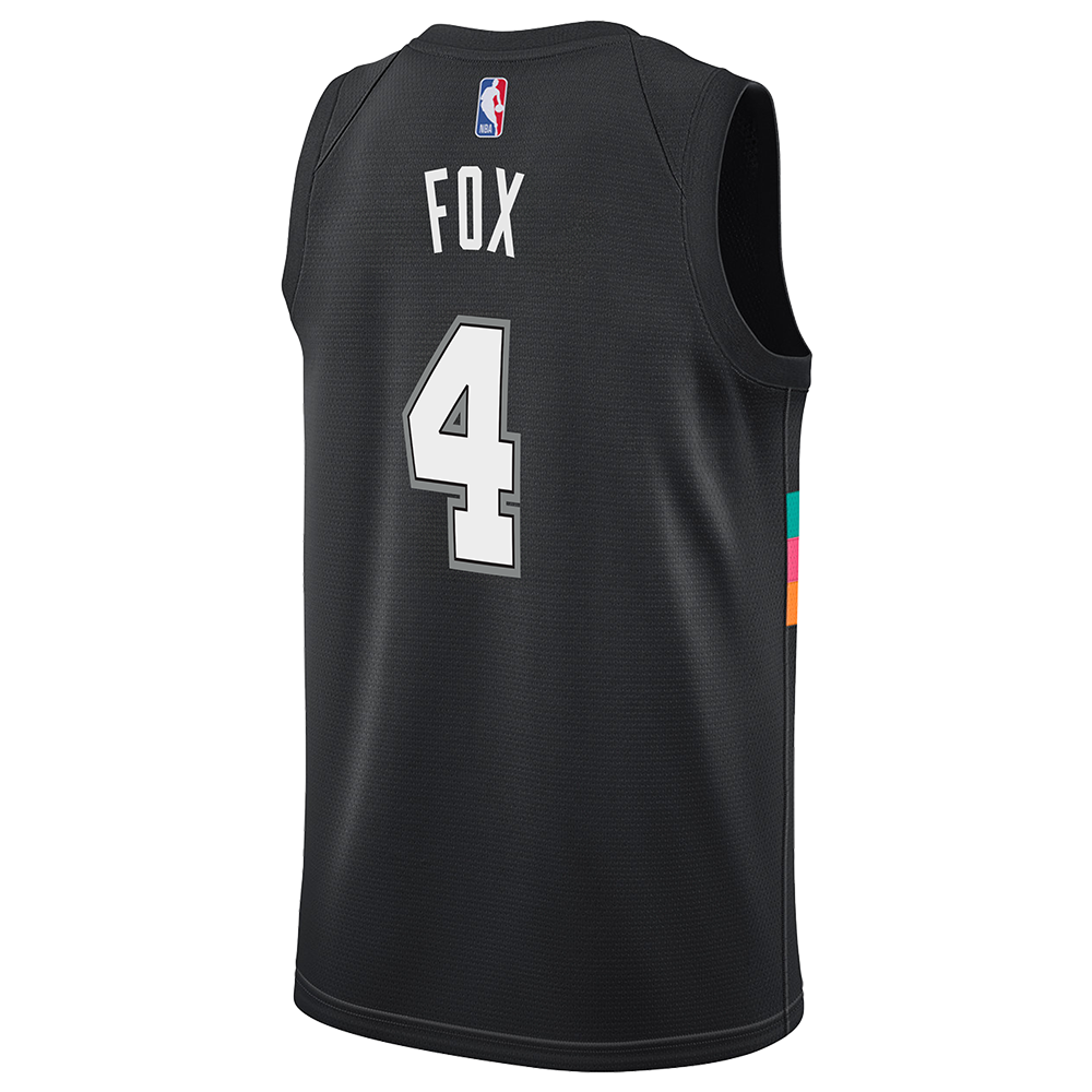 San Antonio Spurs Men's 2025-2026 City Edition #4 De'Aaron Fox Swingman Jersey - Black