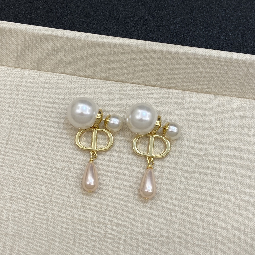 TOP Christian Dior Necklace/Earrings/Bracelet with Pearl - Gold