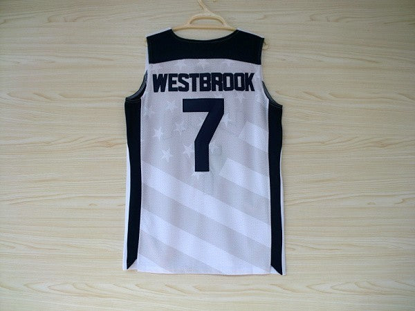 2012 American Dream Team #7 Westbrook White Embroidered Jersey
