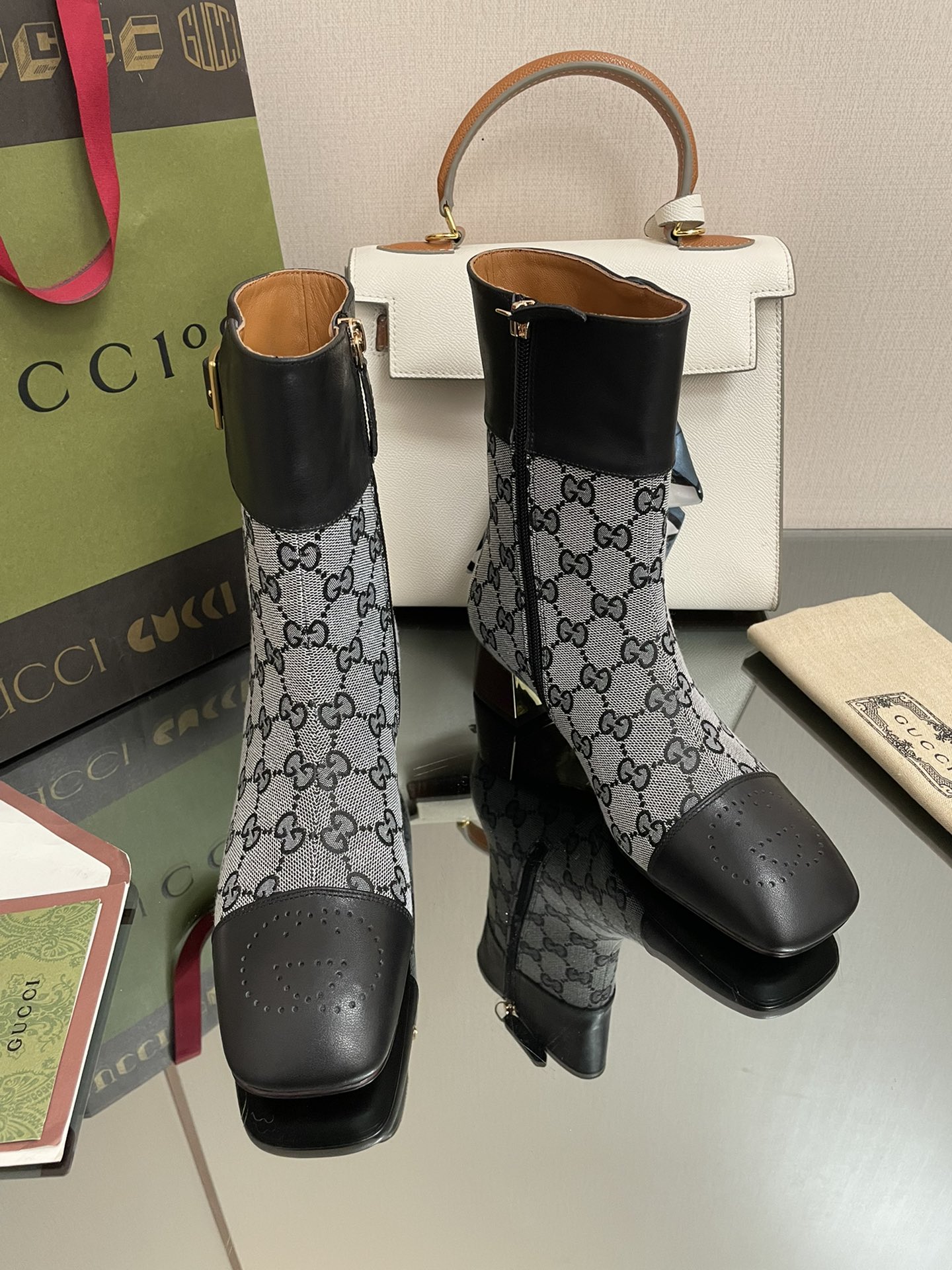 TOP GUCCI Belt Buckle Short Boots - 4.5CM - 5 Colors
