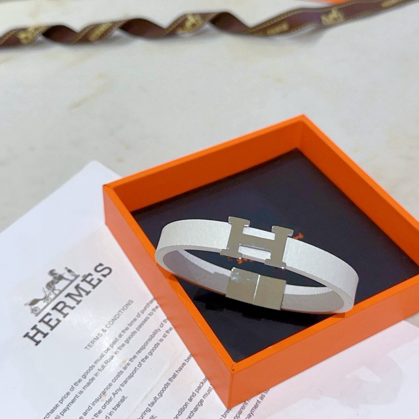 TOP HERMES Bracelet- White