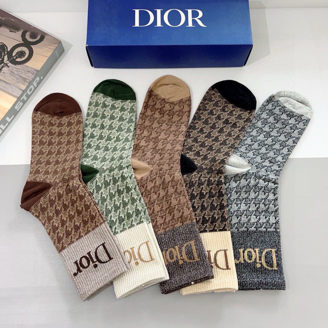 Top Christian Dior Socks - 5 Pieces as a Set