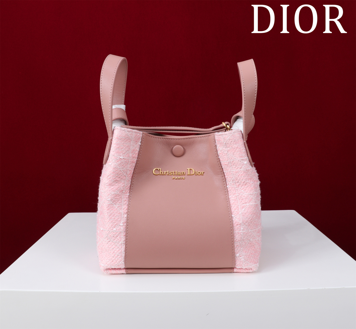 TOP Christian Dior CD Signature Tweed Hobo Bag 21*19*11cm/24*21*14cm - 4 Colors