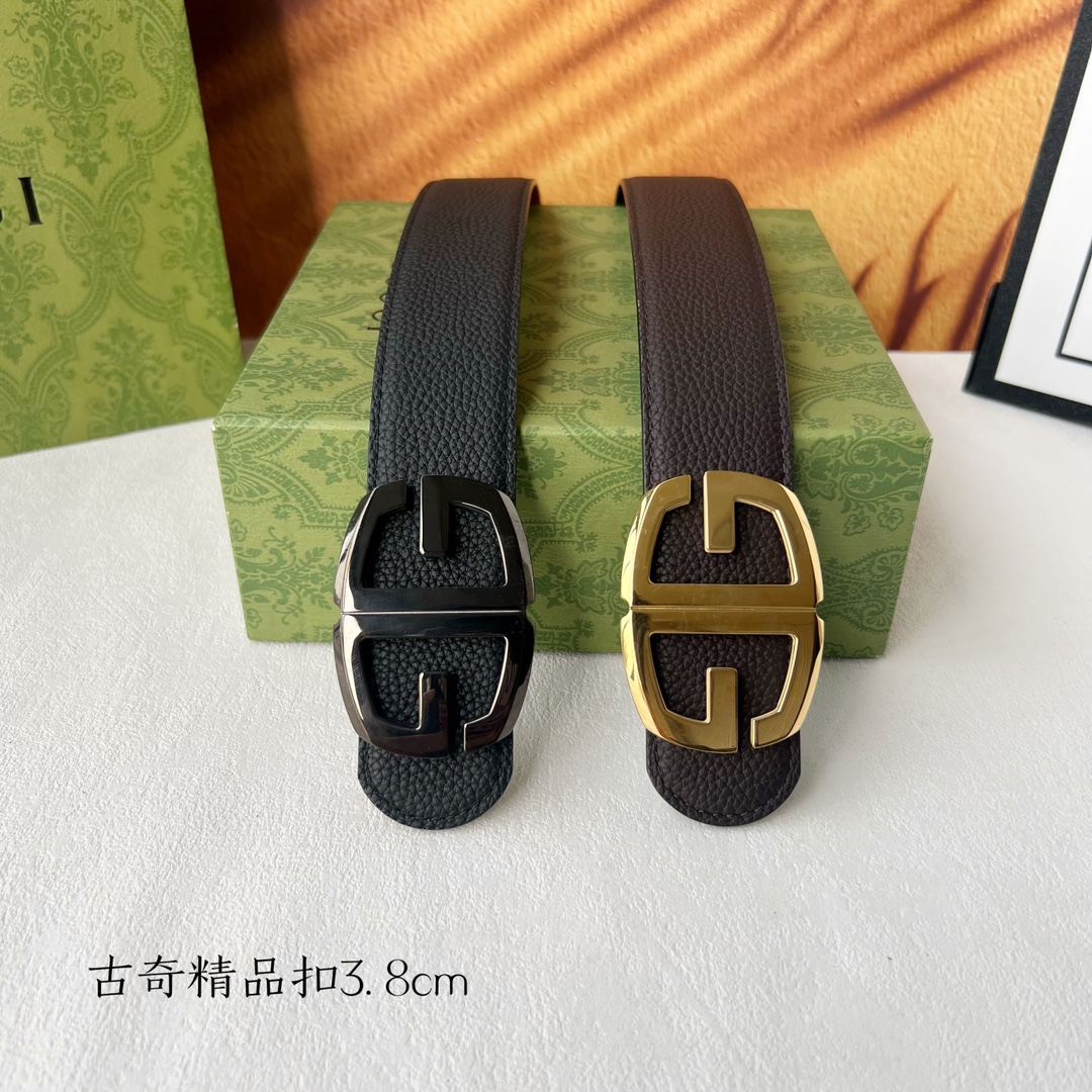 TOP GUCCI GG Reversible Belt Calfskin - 3.8cm