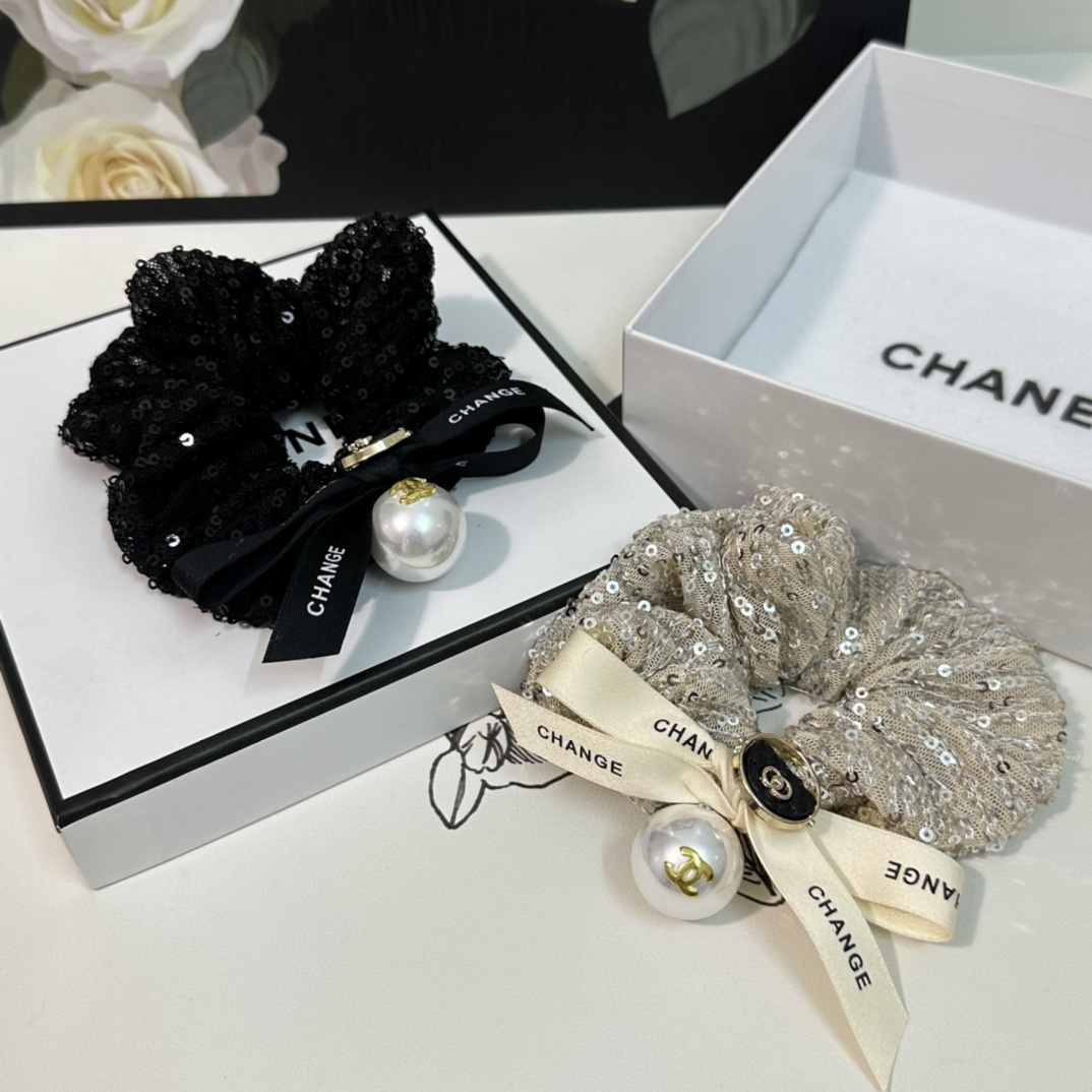 TOP Christian Dior Pearl Hair Ring - Two Colors