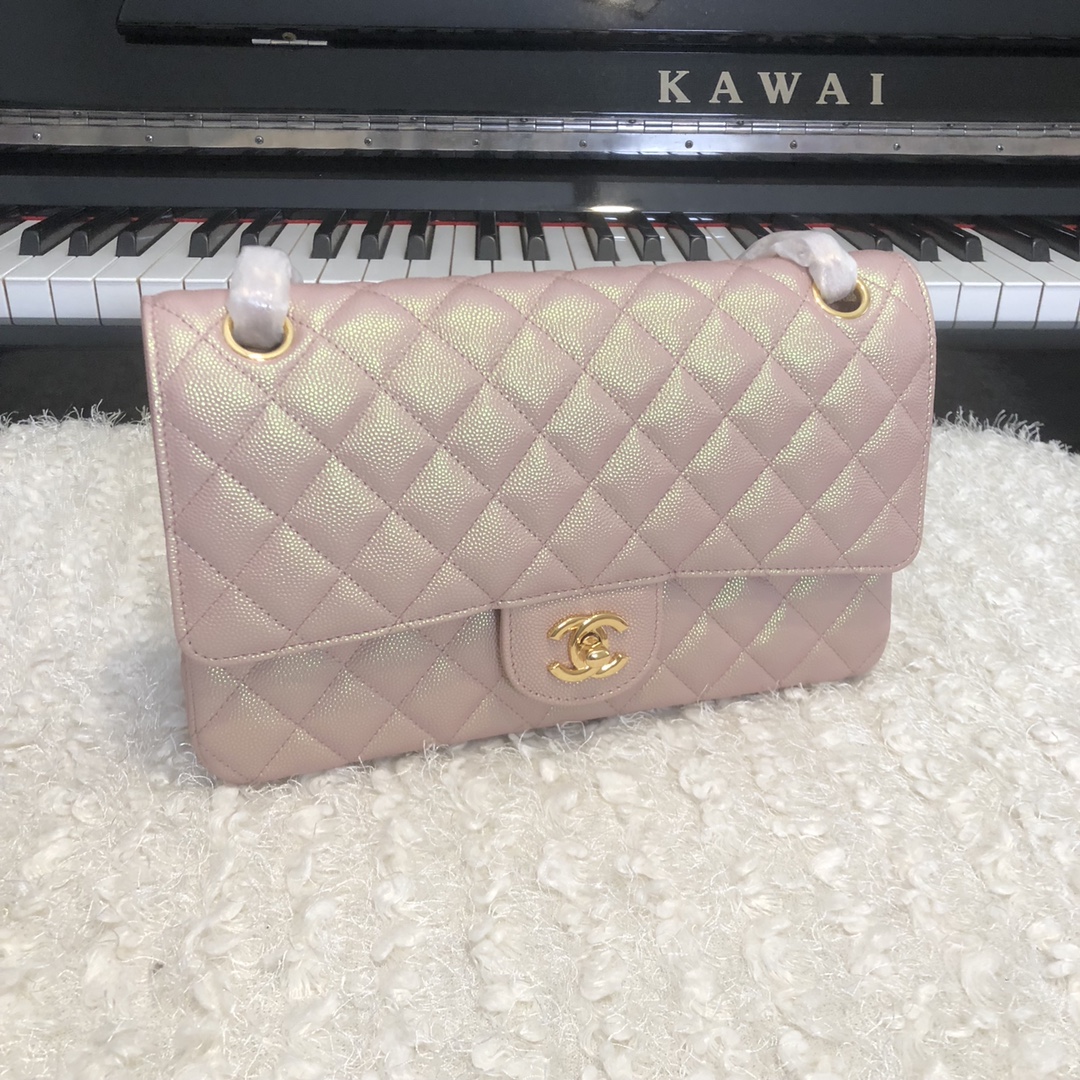 TOP CHANEL Classic Flab Bag 25cm - Pearl Pink&GHW