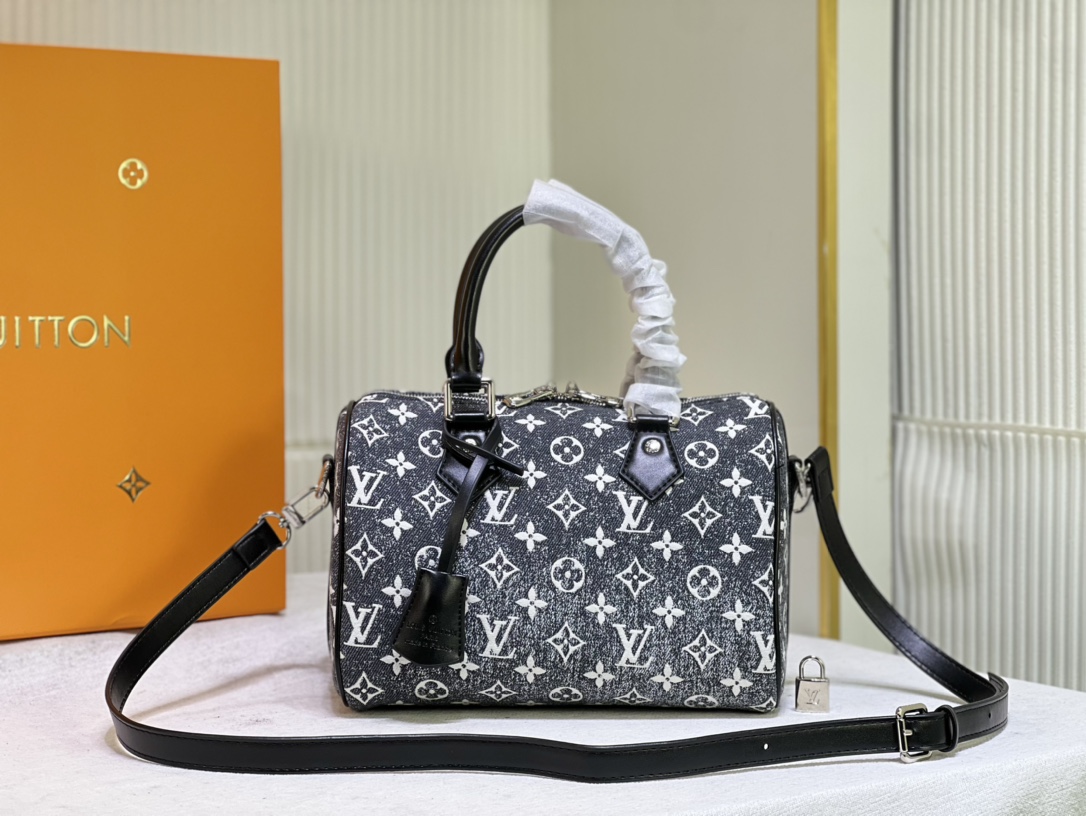 TOP Louis Vuitton LV Speedy Bandoulière 25 Handbag 25 x 19 x 15cm - Black