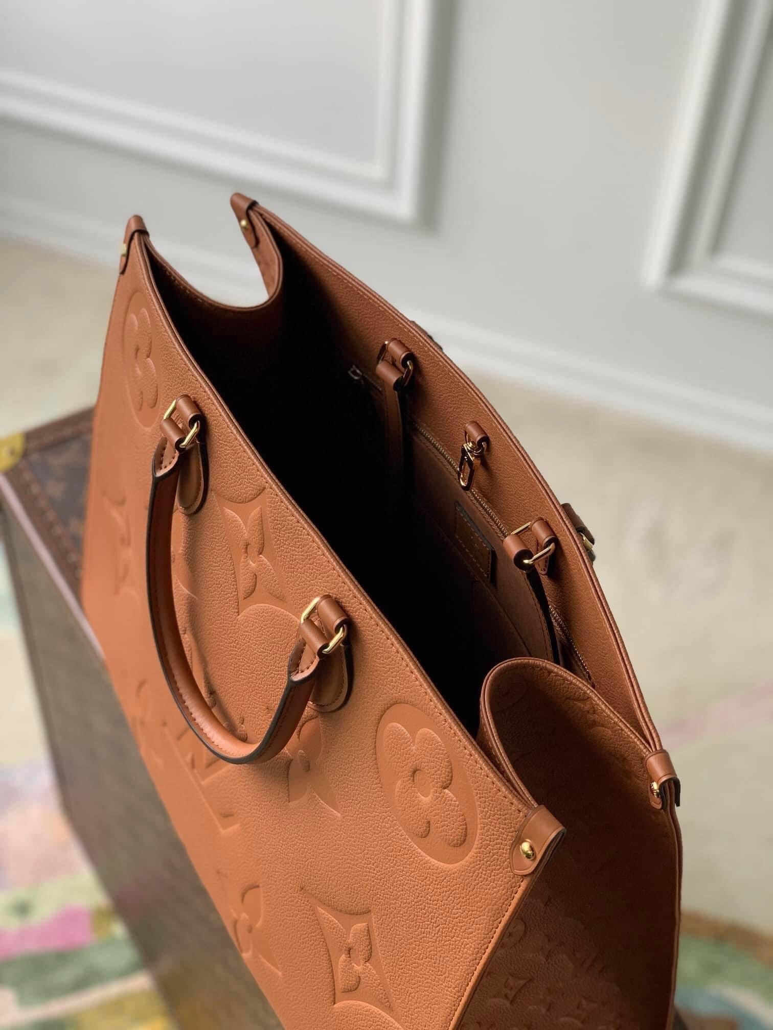 TOP Louis Vuitton LV On The Go Bag GM 41x34x19cm- Cognac