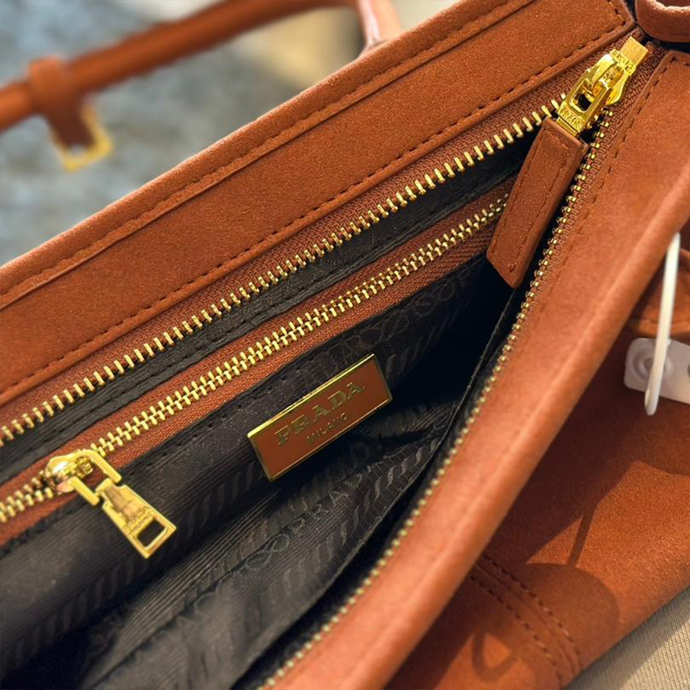 Prada suede tote bag soft-lux handbag (Replica)