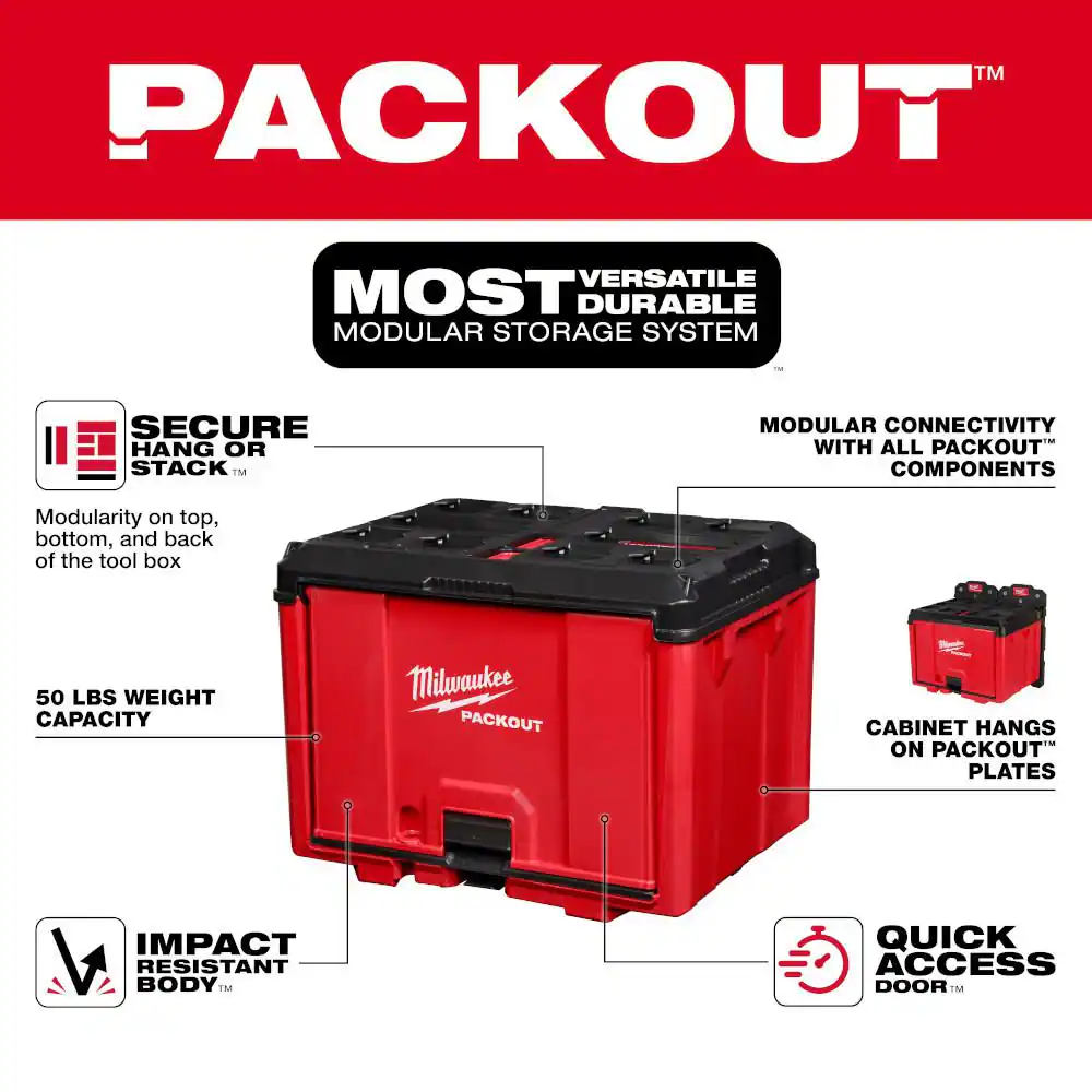 Packout 19.5 in. W x 14.7 in. H x 14.5 in. D Cabinet in Red (1-Piece)