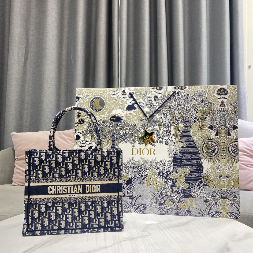 TOP Christian Dior Small Book Tote Bag Embroidered 26.5 x 21 x 14cm - 11Color