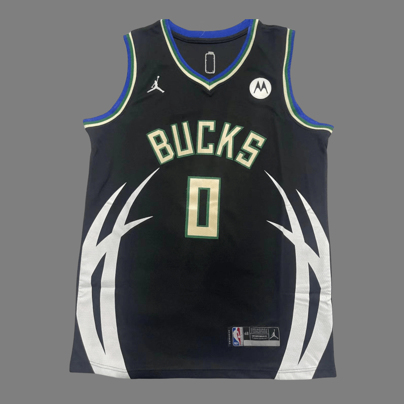 Damian Lillard Milwaukee Bucks Men's Black2023-2024 season Jersey