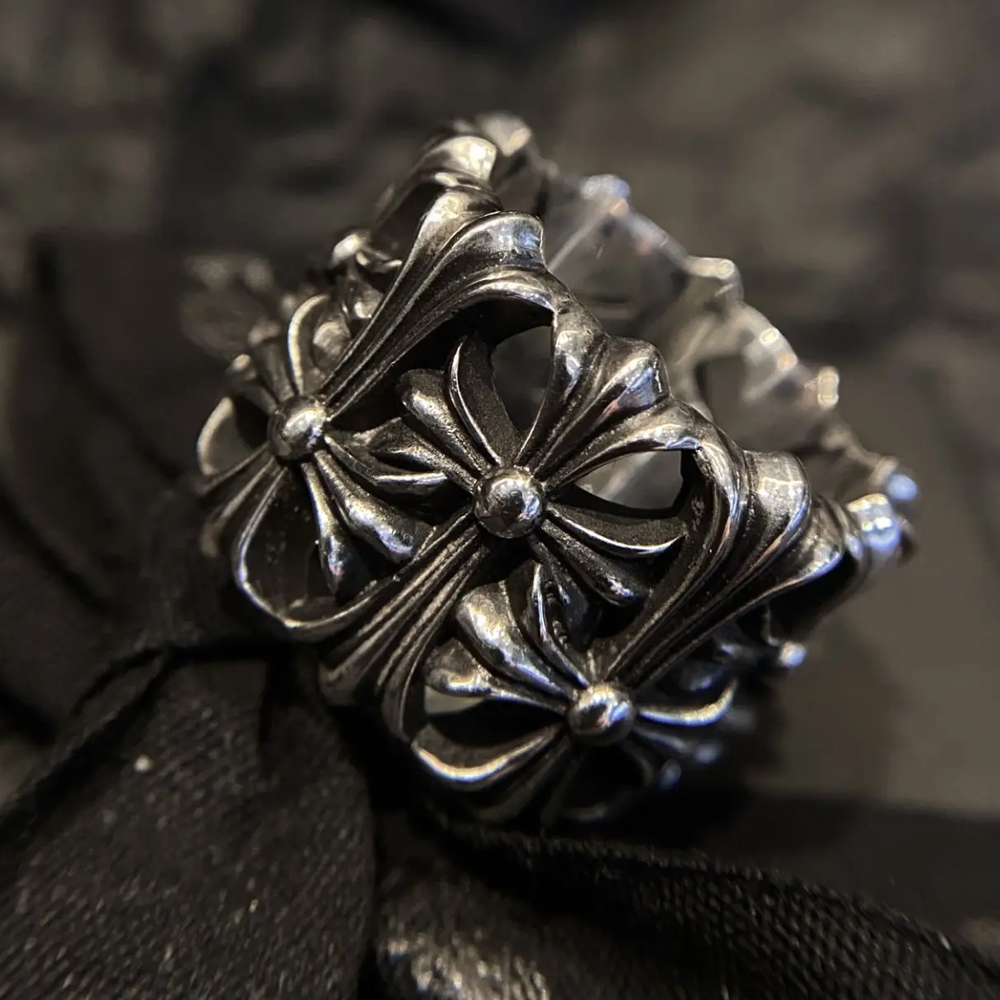 Chrome Hearts Diamond Cemetery Ring