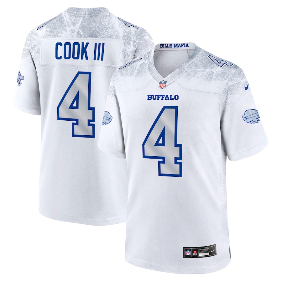 James Cook III Buffalo Bills 2025 Rivalries Collection Game Jersey - White
