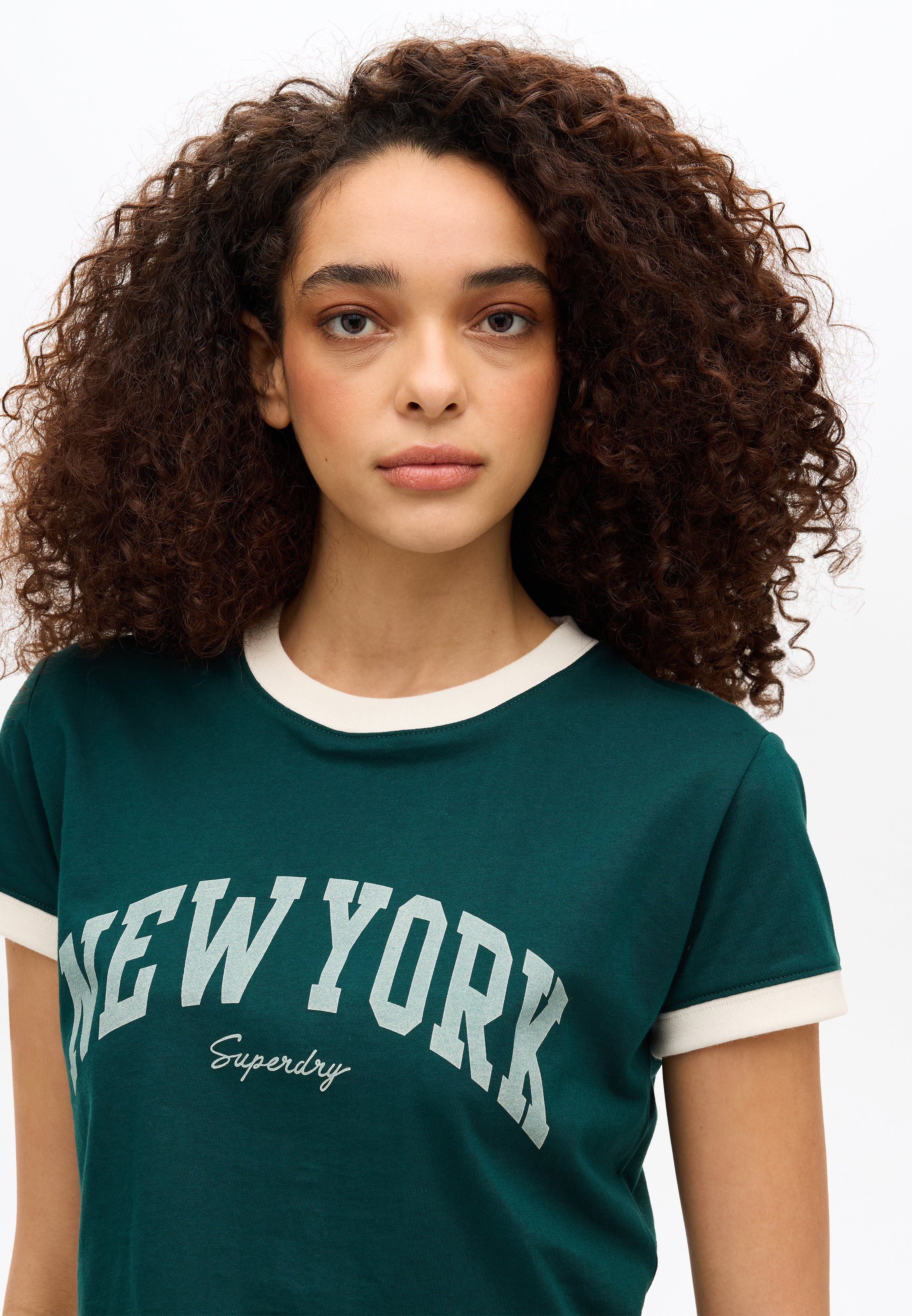 Athletic Essentials Ringer Tee | Dark Pine Green