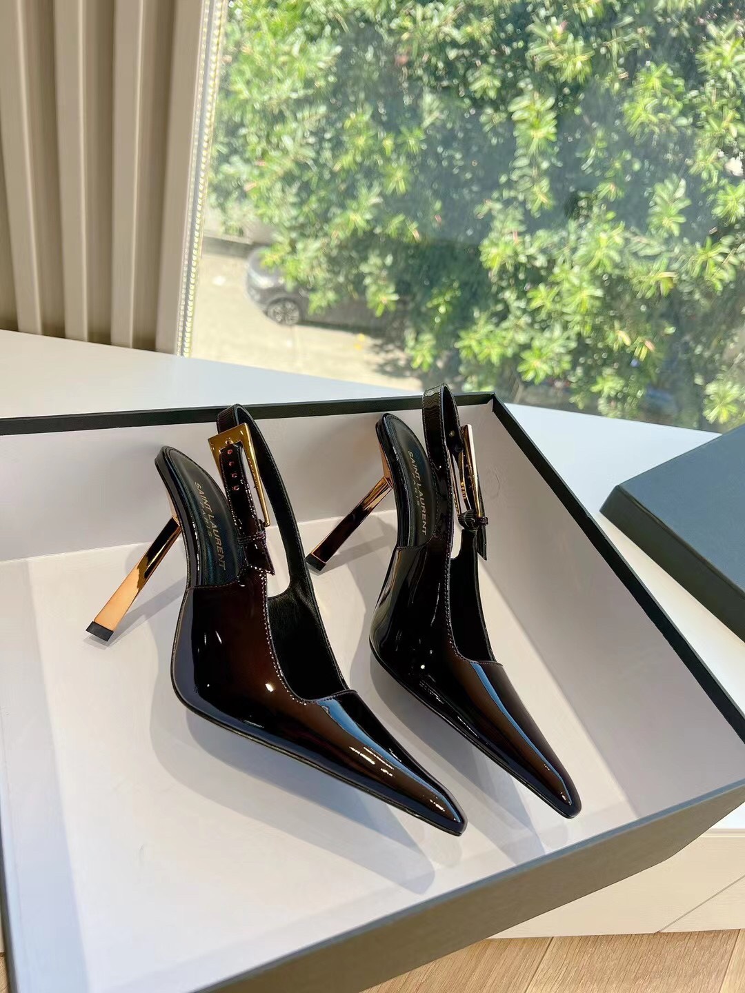 TOP Yves Saint Laurent YSL Cow Patent Leather High Heels 10CM - 4 Colors
