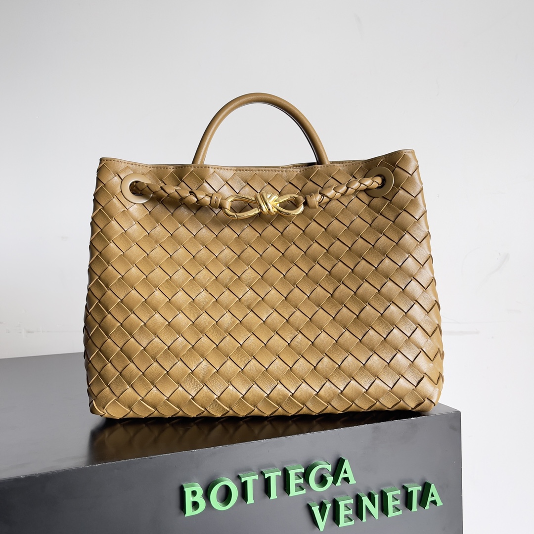 TOP Bottega Veneta BV Andiamo Bags Woven Handbags Lambskin