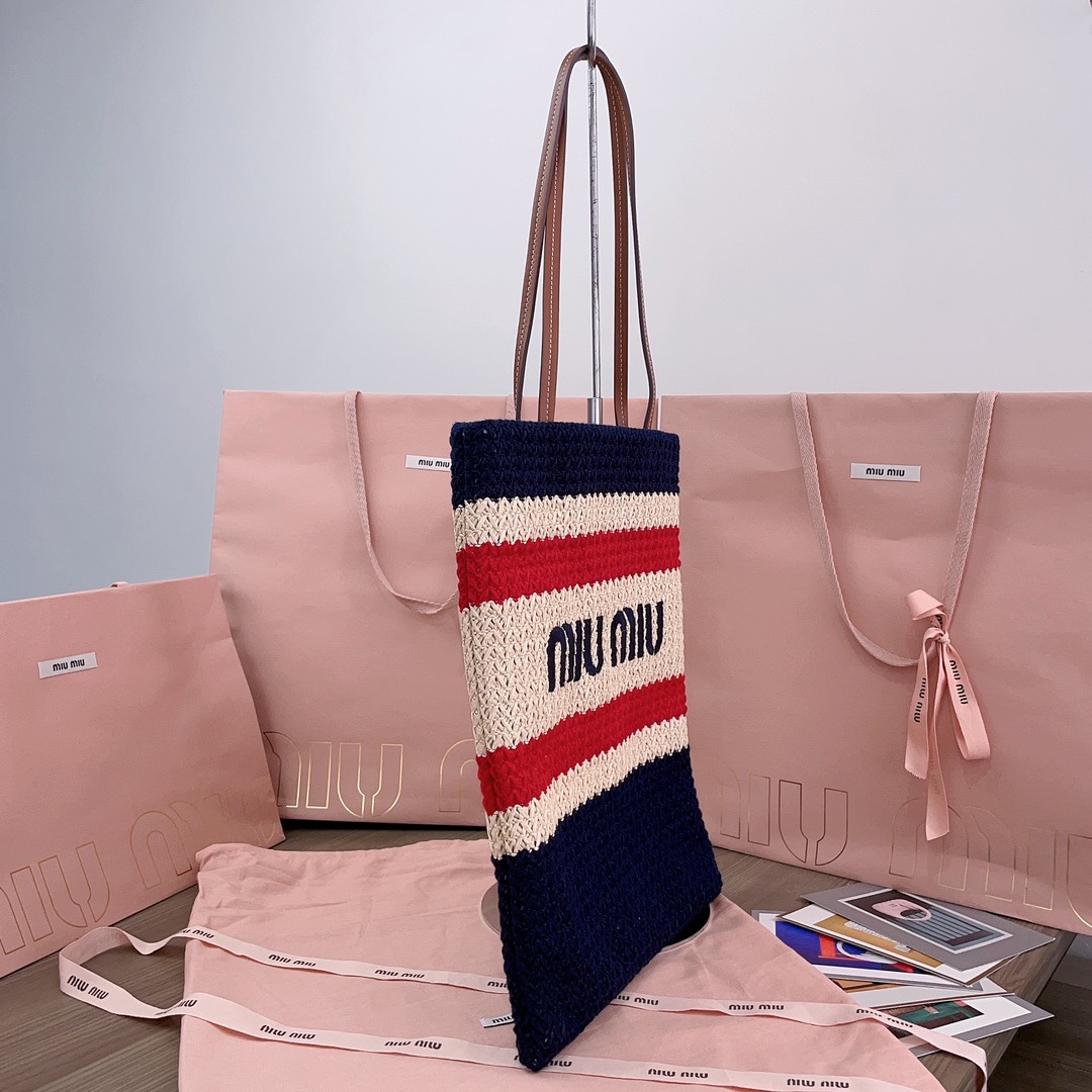 TOP Miu Miu Woven Tote Bag 30X38CM
