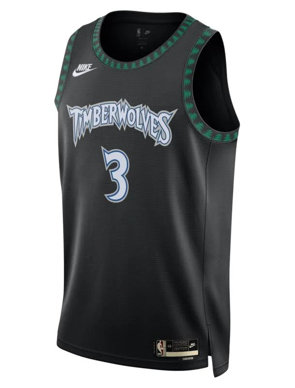 Men's Minnesota Timberwolves Jaden McDaniels #3 Jersey - Black