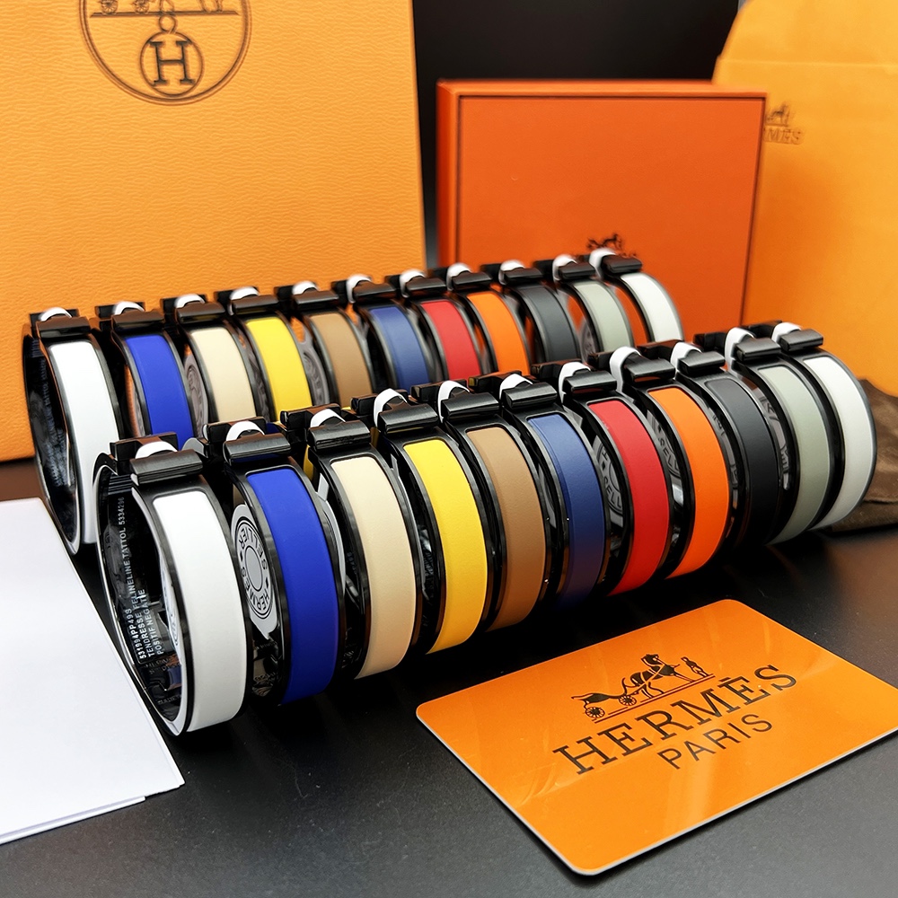 TOP HERMES H Logo Bracelet - 11 Colors