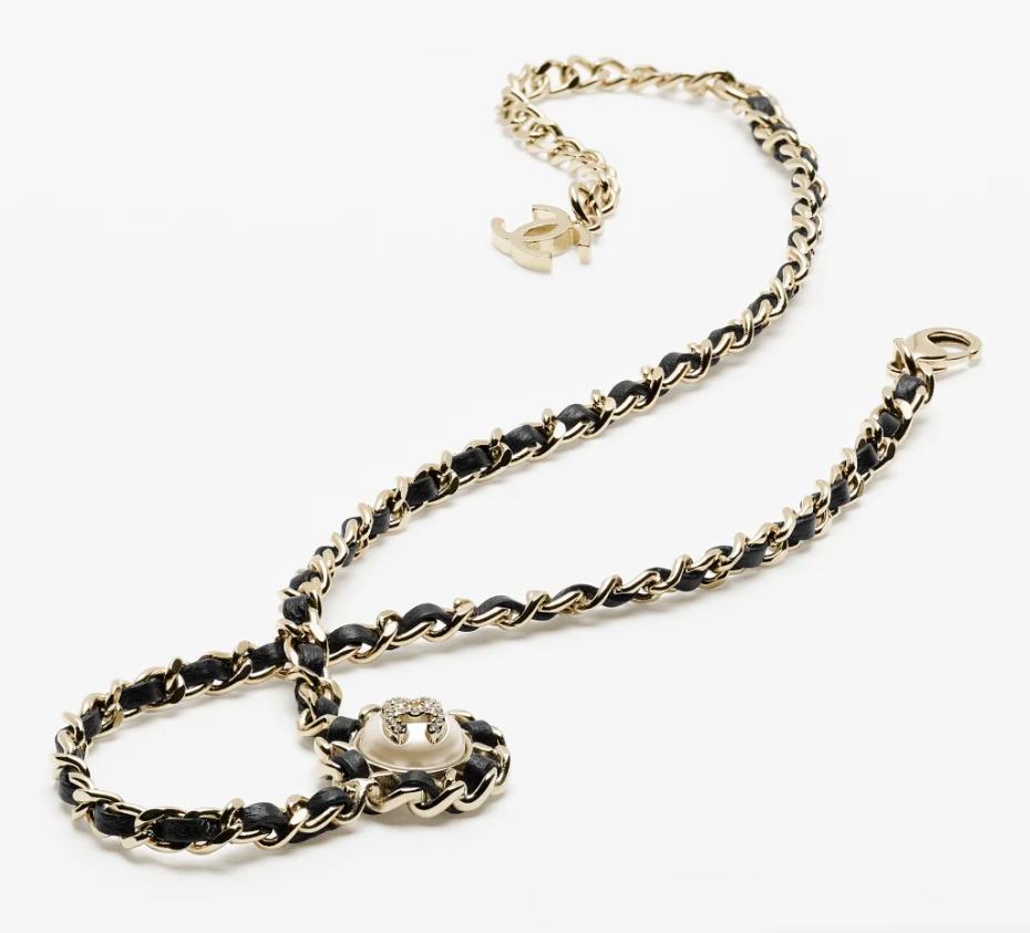 TOP CHANEL Long Necklace - Gold and Black