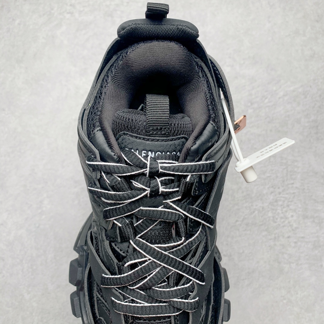 Balenciaga Track Sneakers All Black Multi‑Material Mesh Layered Chunky Dad Shoes Unisex