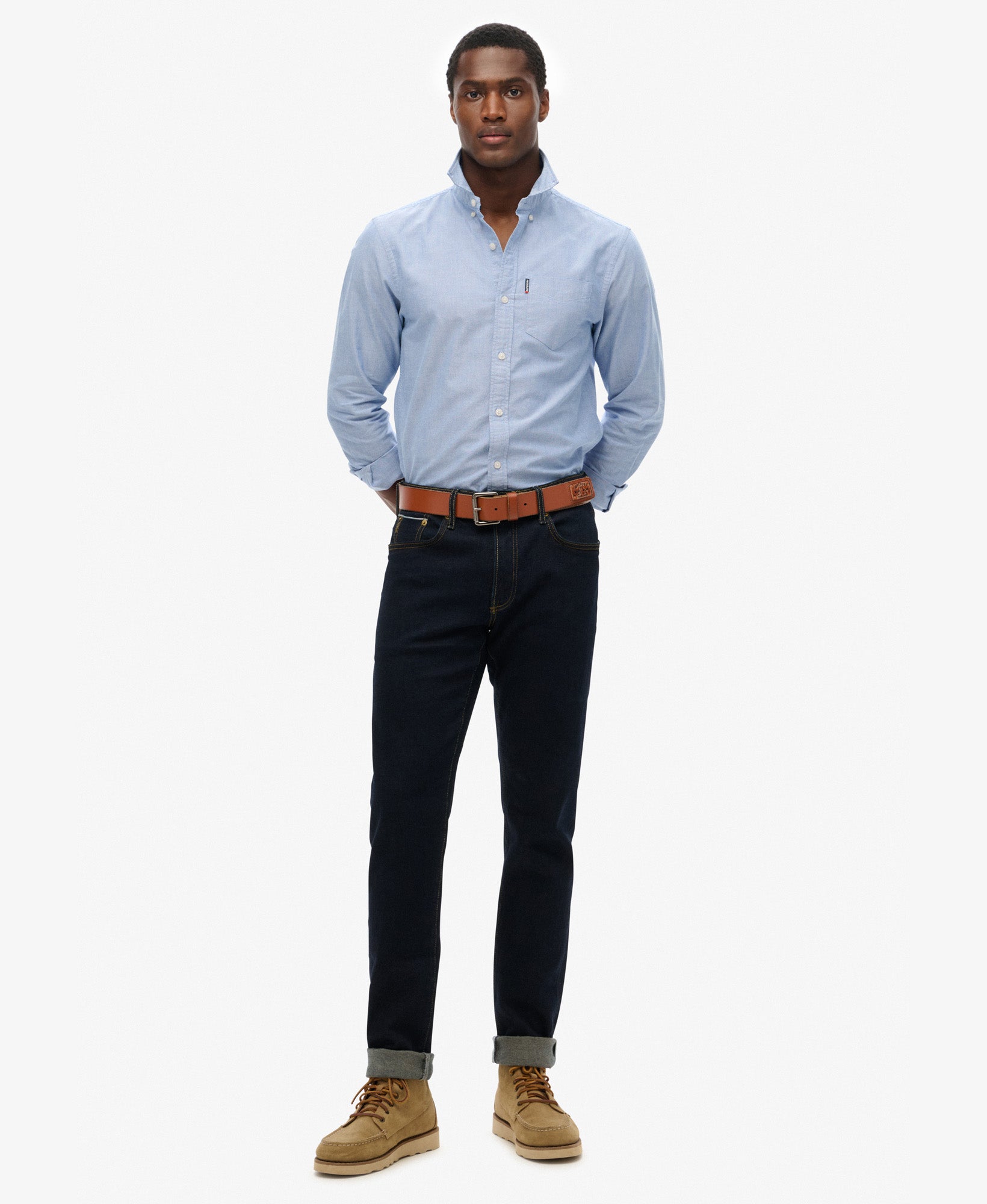Essentials Oxford Shirt | Azure Blue Chambray Oxford
