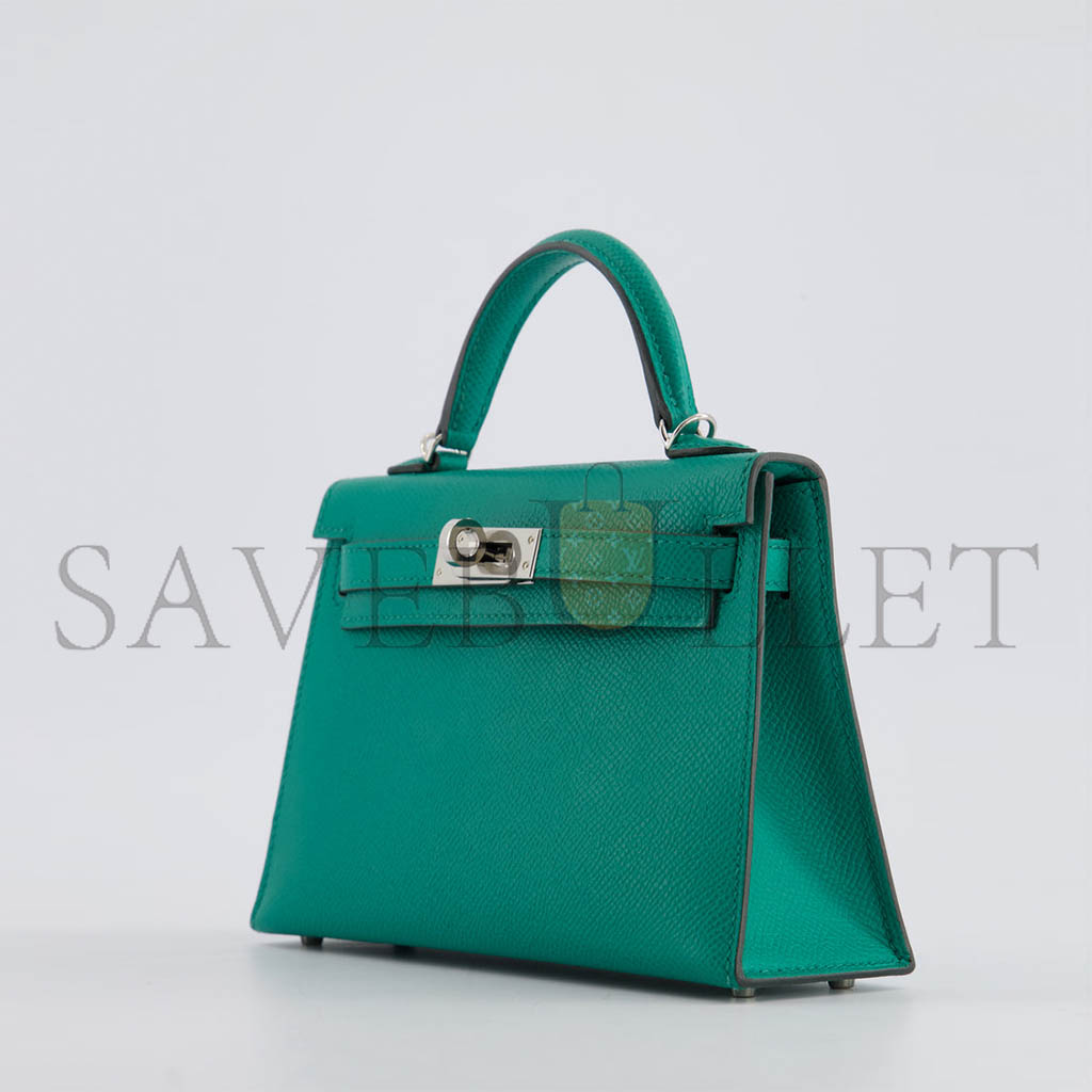 HERMÈS MINI KELLY II BAG EPSOM MALACHITE (19*12*5.5cm)