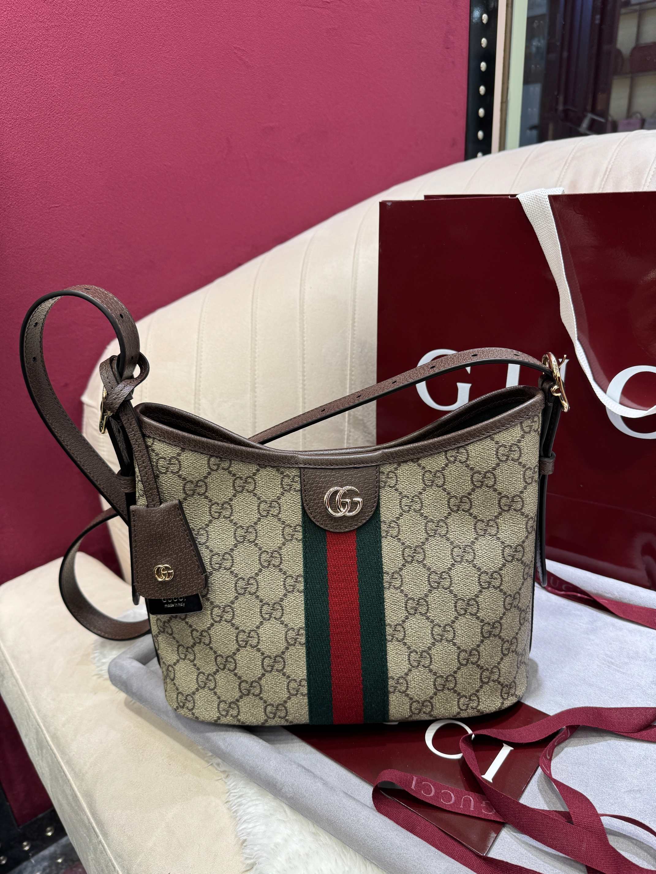 TOP GUCCI Ophidia Hobo Bag 23 x 21 x 12 cm - Brown