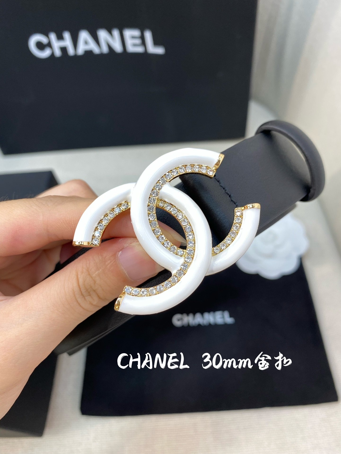 Chanel Belt With Double C Buckle Black Women Belt 30MM
