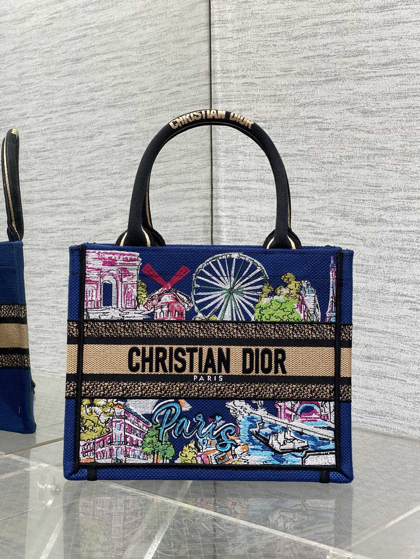 TOP Christian Dior  Book Tote Bag - 3 Sizes - Blue