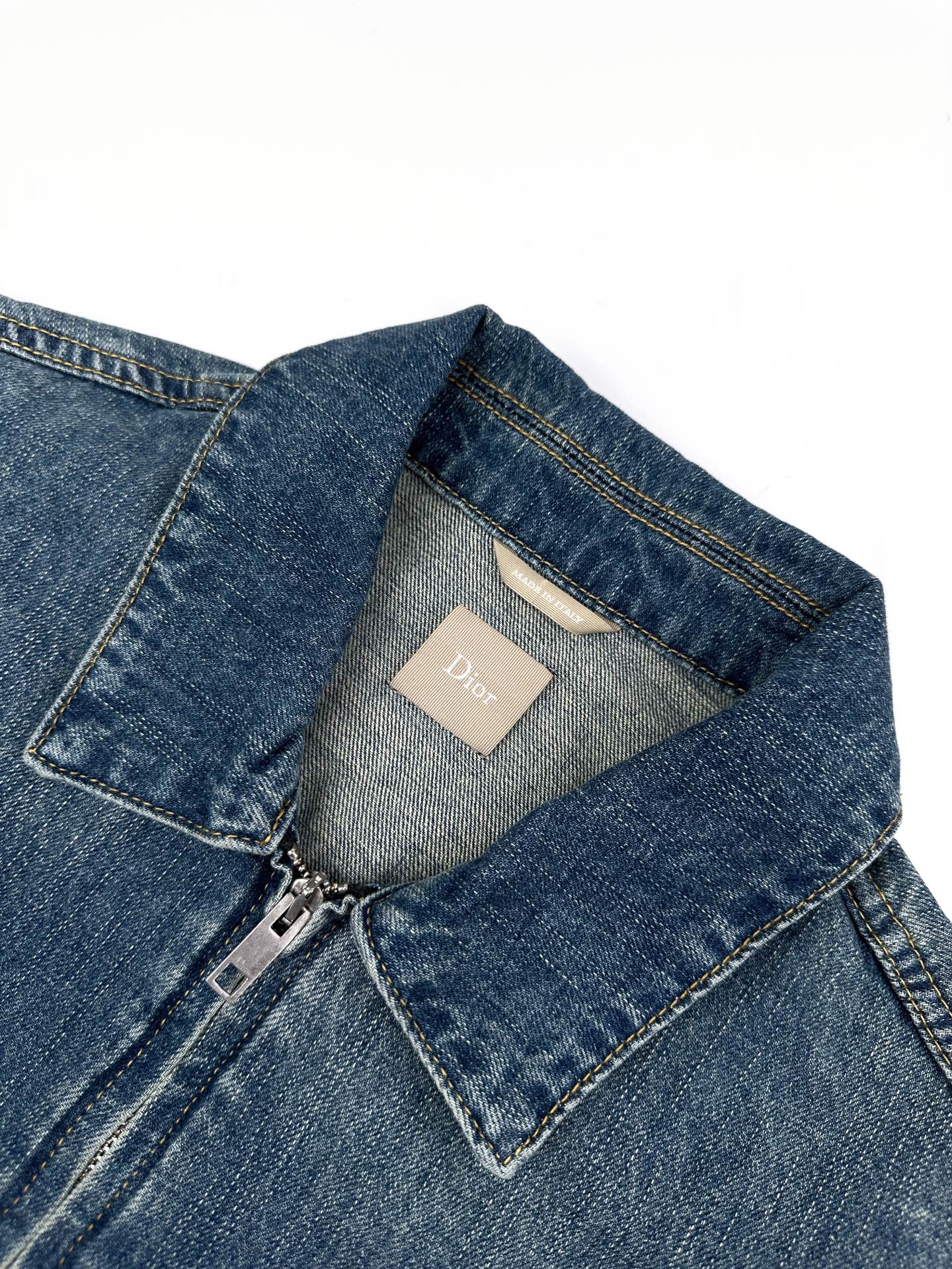 Dior 刺绣拉链牛仔外套