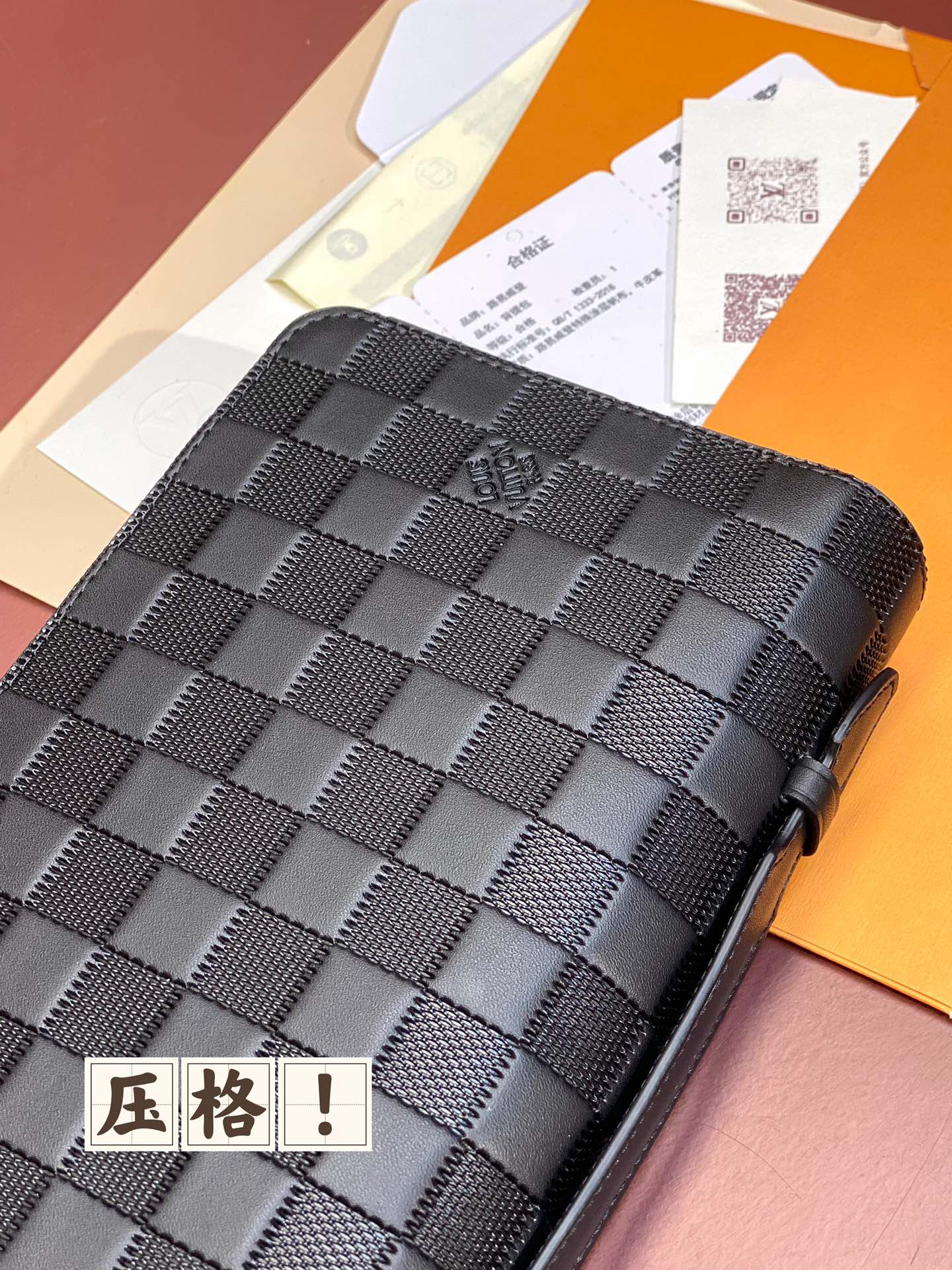 TOP Louis Vuitton LV Zippy XL Wallet Damier Pressure Grid 22X12X5CM - Black