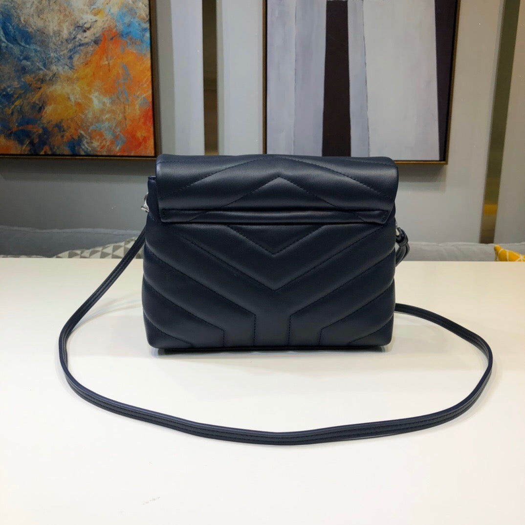 TOP Yves Saint Laurent YSL Loulou Toy Bag - Navy Blue SHW