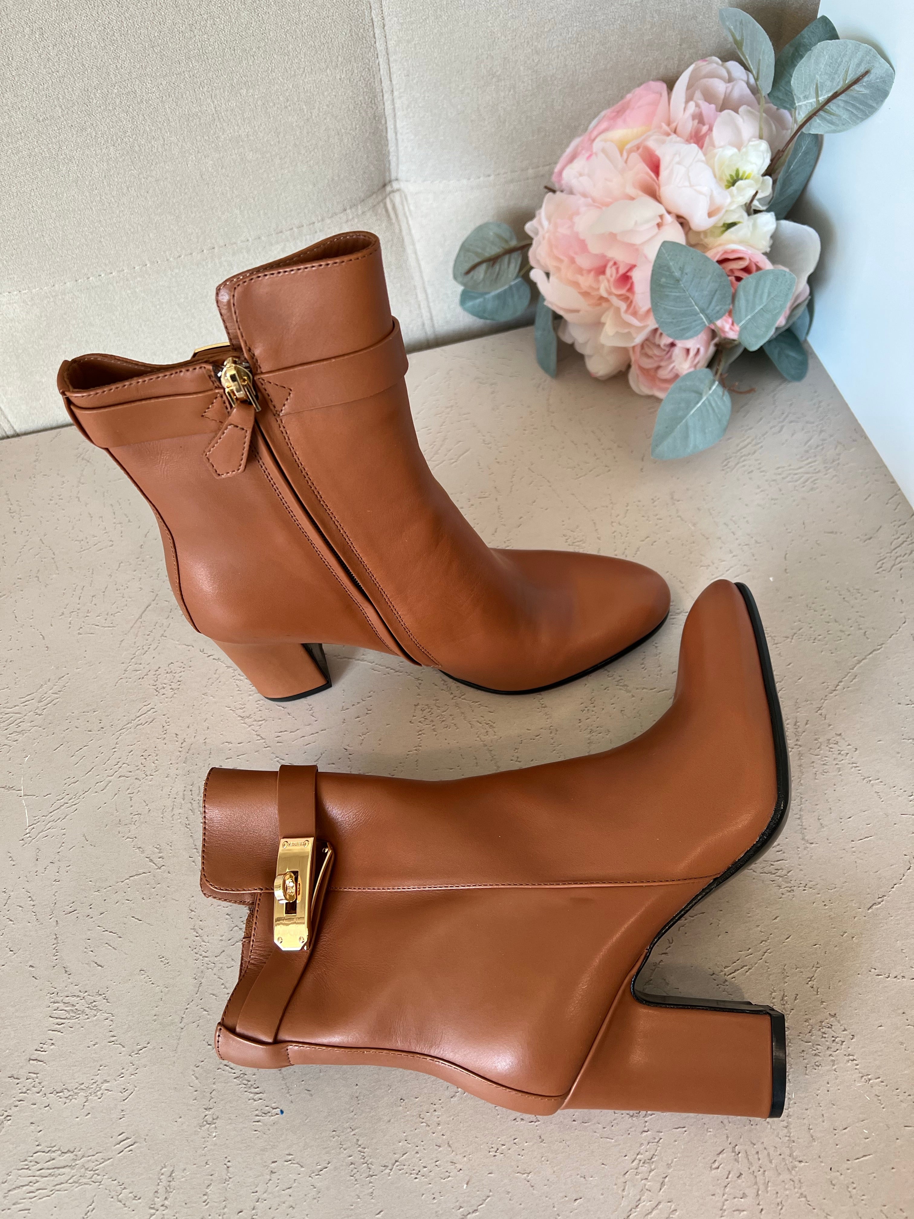 TOP HERMES Joueuse Ankle Boots - Brown