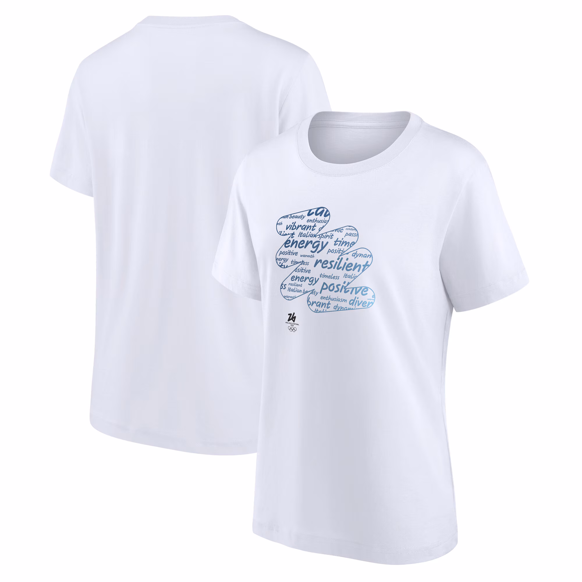 Milano Cortina 2026 Olympics Values Box Graphic T-Shirt -  White - Womens