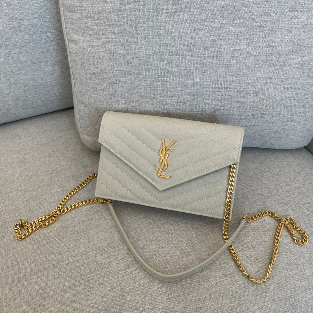TOP Yves Saint Laurent YSL Envelope WOC - White