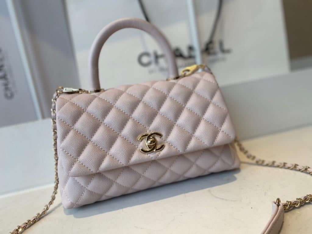 TOP CHANEL CoCo Handle Bag Caviar Small 19cm - Light Pink