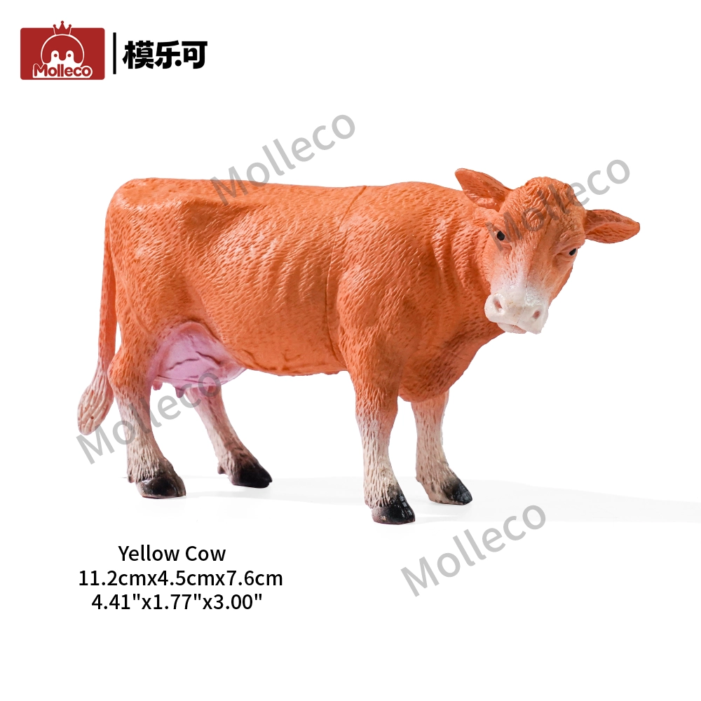 Molleco Animal Figure Toys for Kids and Children Yellow Cow CP053-1