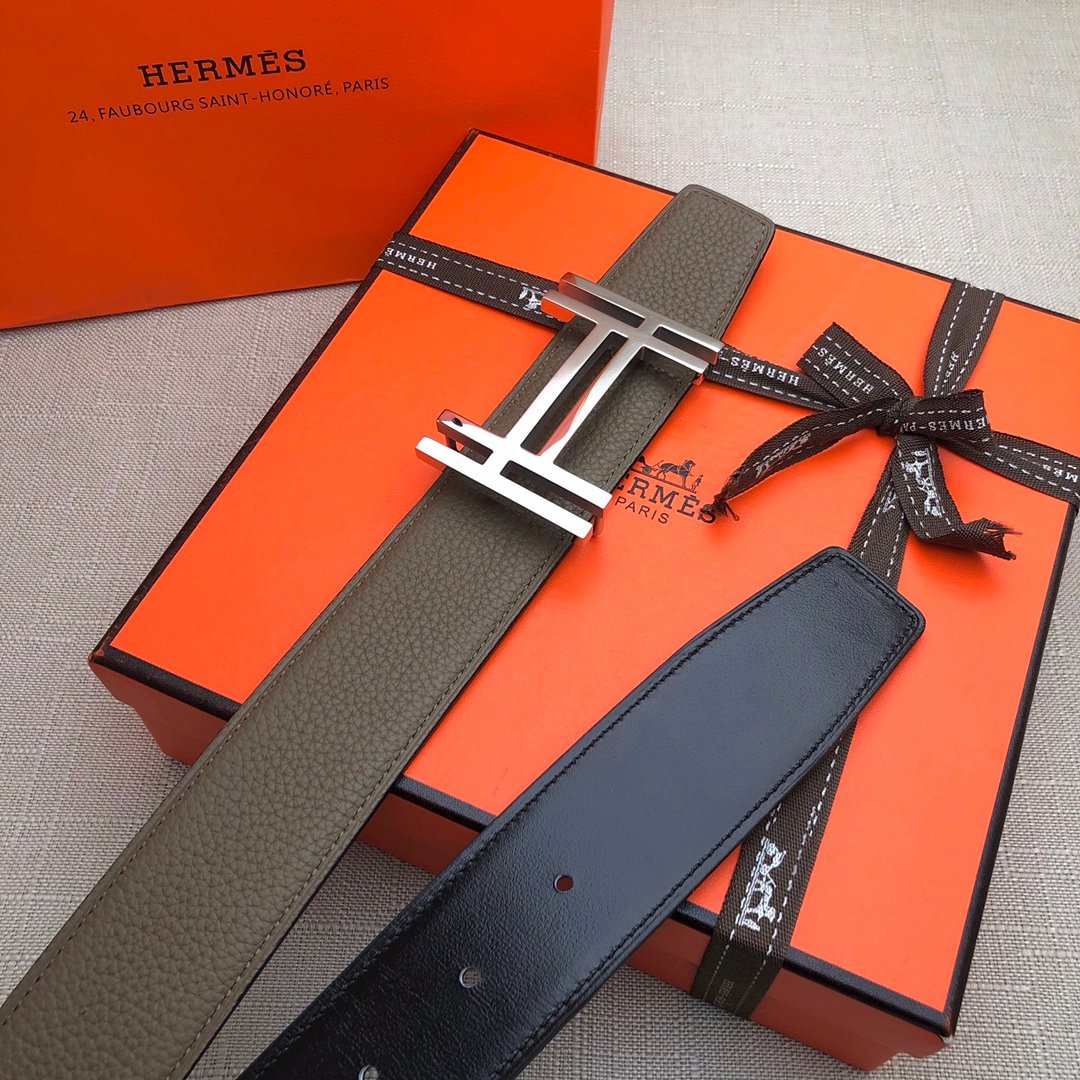 Hermès H Belt Buckle & Reversible Brown For Women, Women Belt 380MM