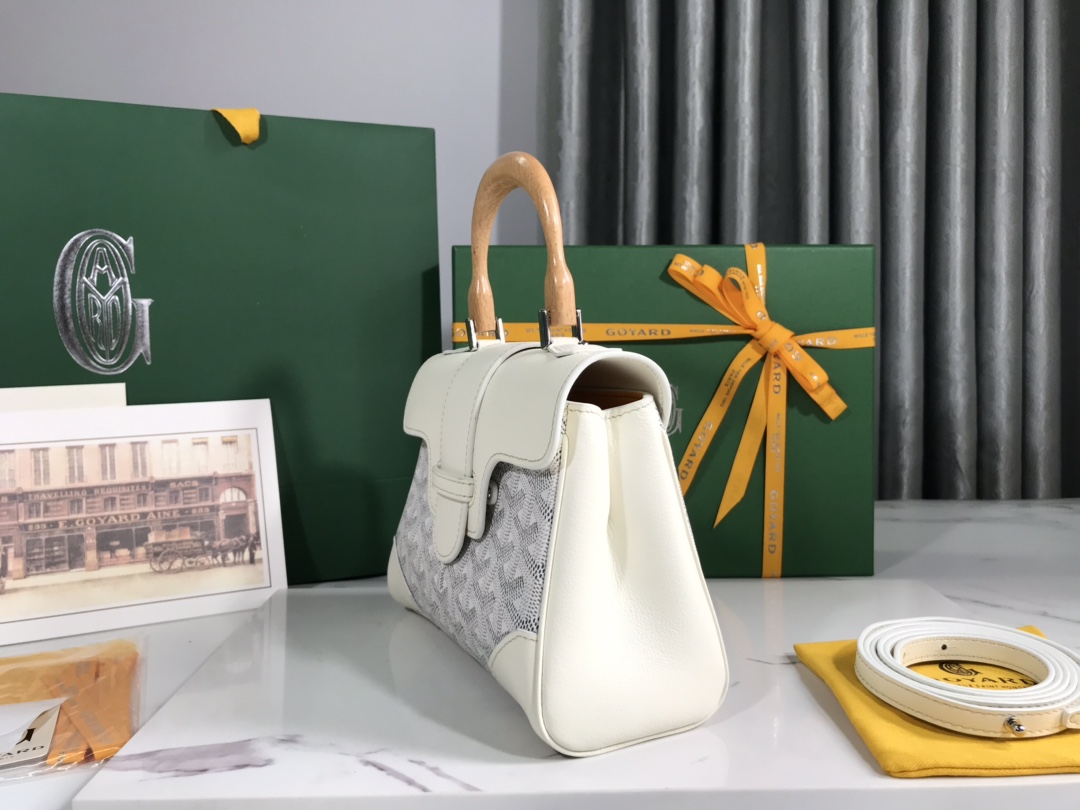 TOP Goyard Mini Saigon Bag 20x14.5×9cm  - White&Gray