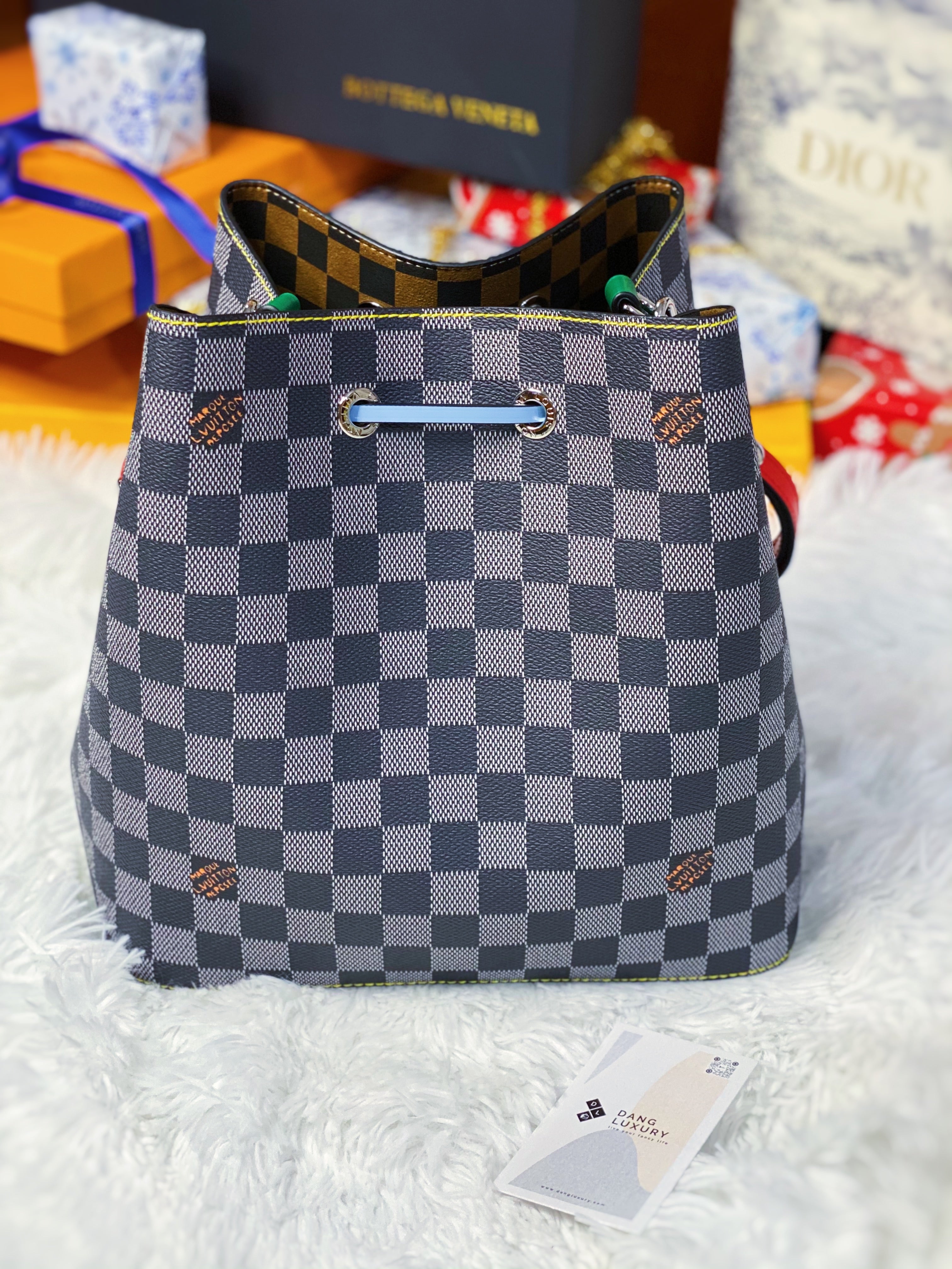 TOP Louis Vuitton LV Noe Bag 34x26x19cm- Damier Black/White Bag