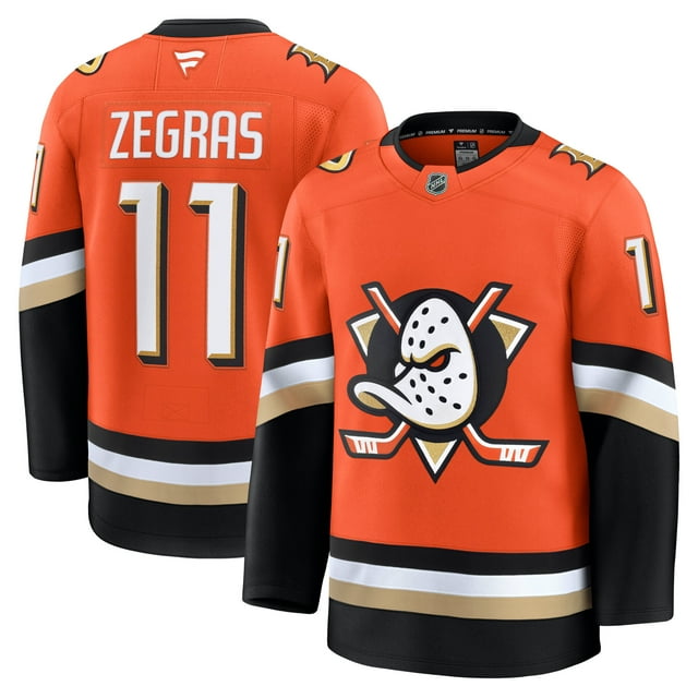 Fanatics Trevor Zegras Orange Anaheim Ducks Home Premium Jersey