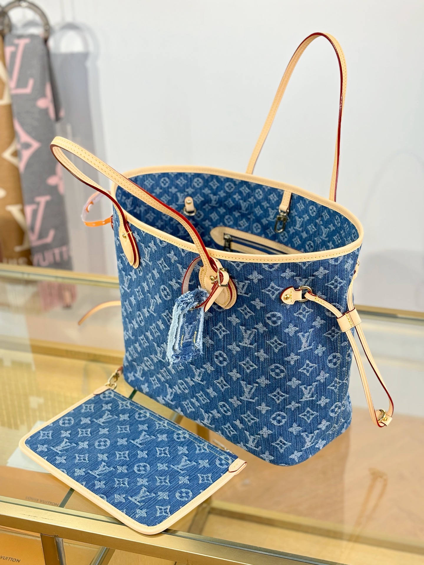 TOP Louis Vuitton LV Neverful Bag Monogram 31x28x14cm - Denim
