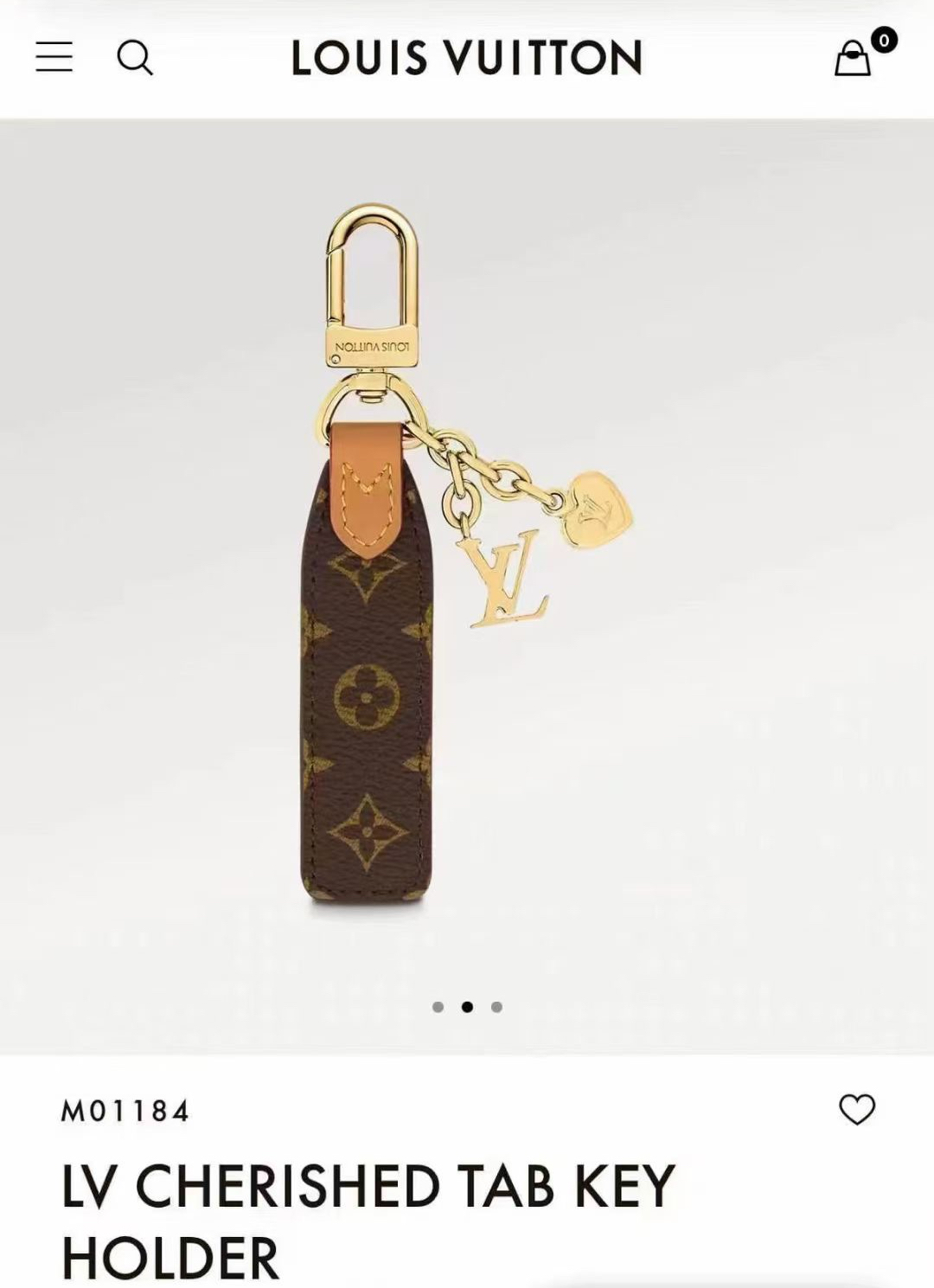 TOP Louis Vuitton LV Key Chain  - Gold