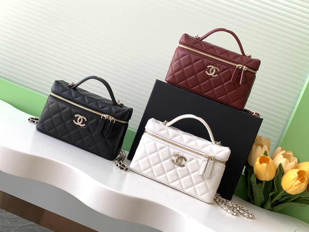 TOP CHANEL Vanity Case Lambskin 17×19.5×5cm - 3 Color