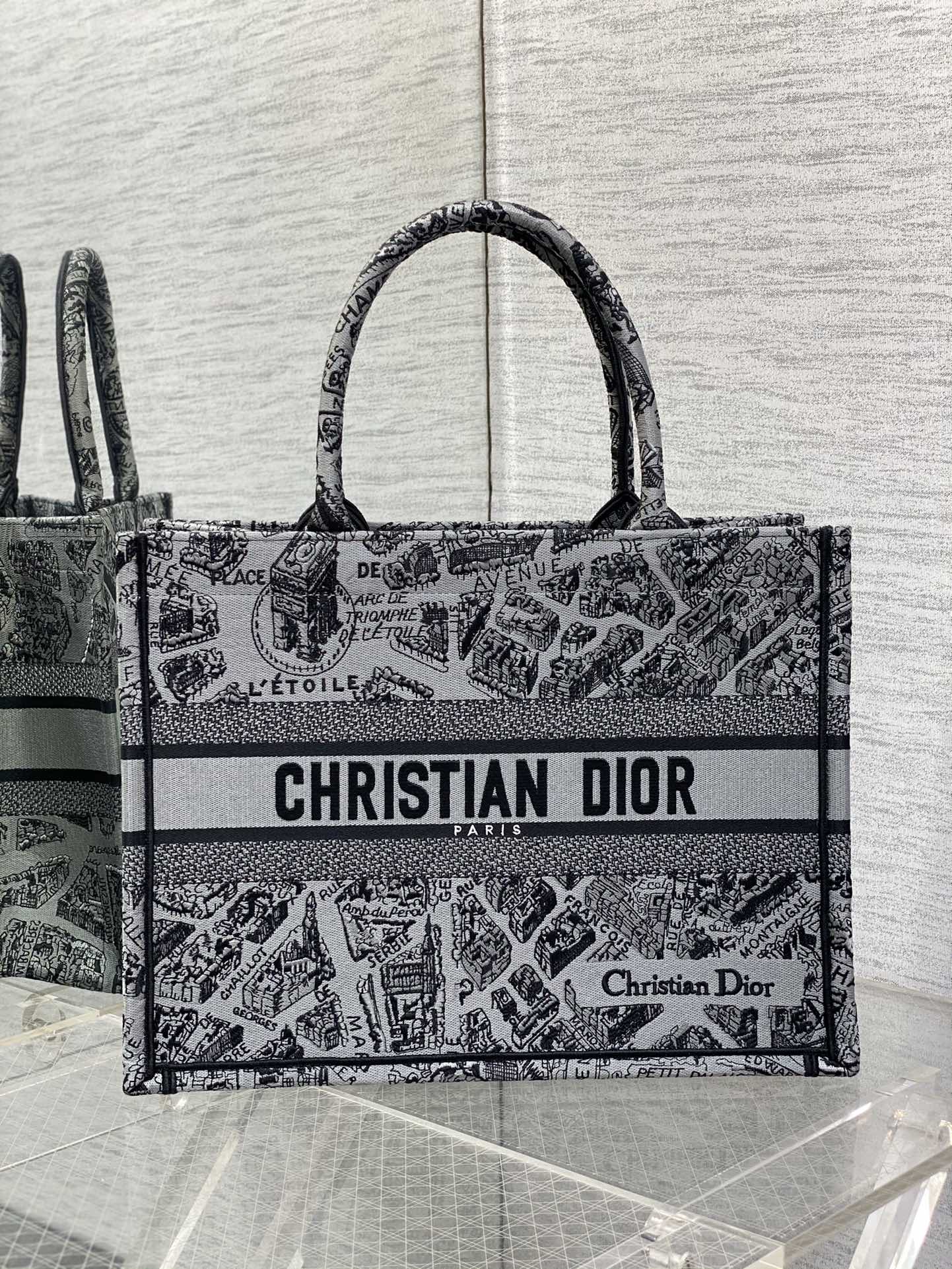 TOP Christian Dior Book Tote Bag Embroidery 26cm/36cm