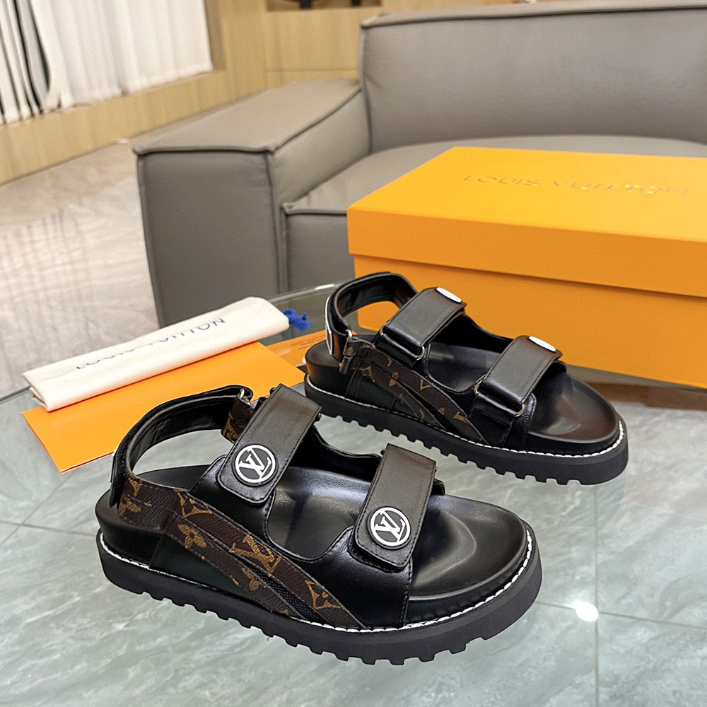 Louis Vuitton LV Paseo Fabric Velcro Slide Sandal (Replica)
