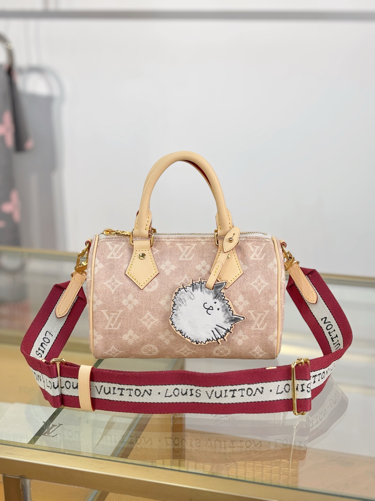 TOP Louis Vuitton LV Speedy Bandoulière 20 Monogram Bag 20.5 x 13.5 x 12 cm - Apricot